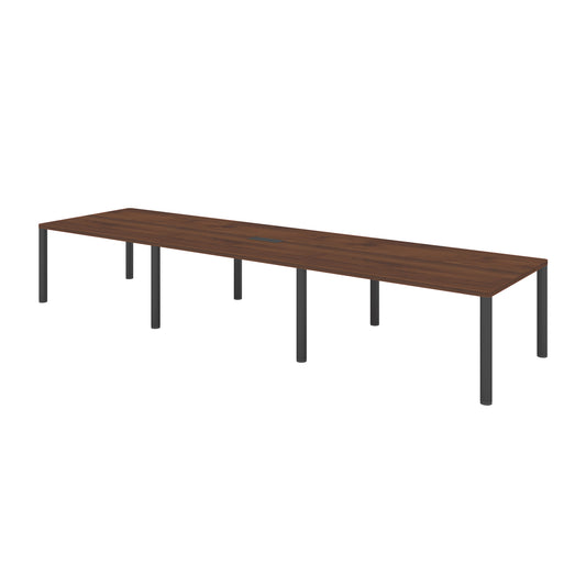  Log Conference Table 177" Walnut and Black