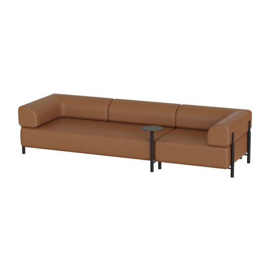 Palo 3-seater Sofa with Armrests Delius Solo Cognac (7551)